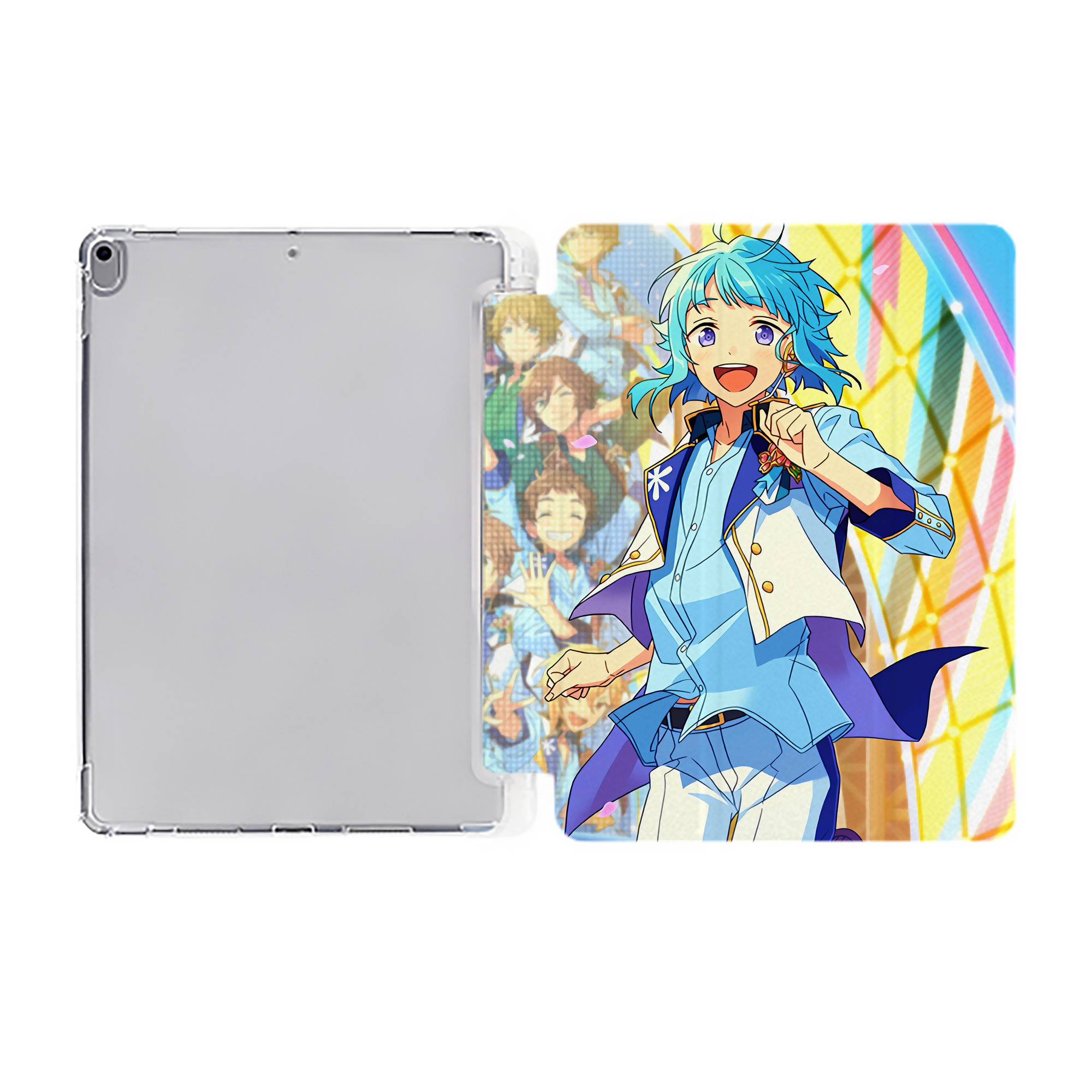 （画像用） あんさんぶるスターズ! Ensemble Stars IPad ケース ペン収納付き 三つ折りスタンド PUレザー×シリコン 対応機種9.5/10.5/10.9インチ